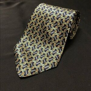 Vintage Cromley & Finch of London. 100%‎ Handmade Silk Tie. Abstract Link Design
